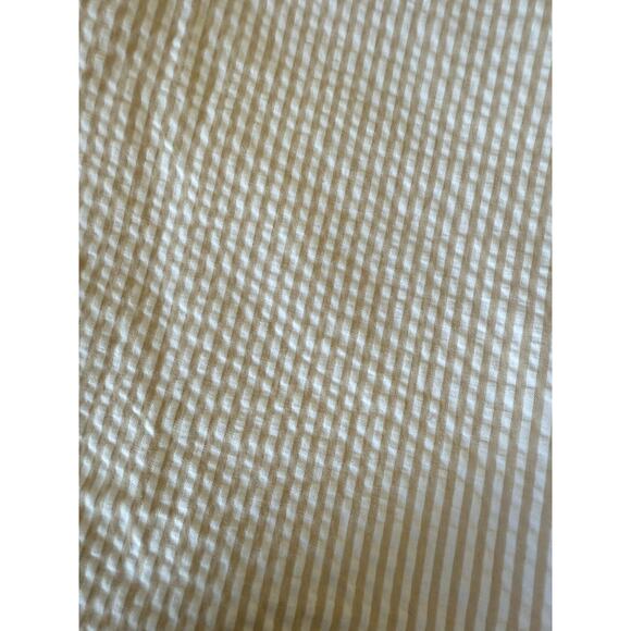 JOE'S Cotton Seersucker Puff Sleeve Top In Khaki White Stripe Size XL X-Large - Picture 6 of 9